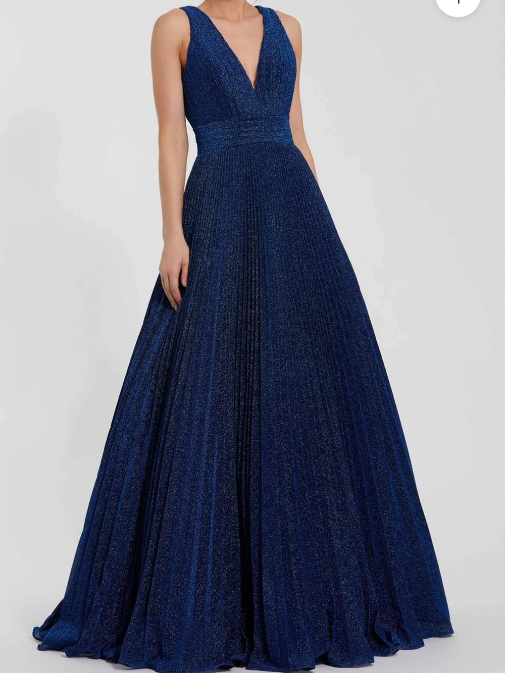 NWT IEENA MAC DUGGAL Shimmering Pleated Gown‎ Maxi Dress Formal Goeorgette 16